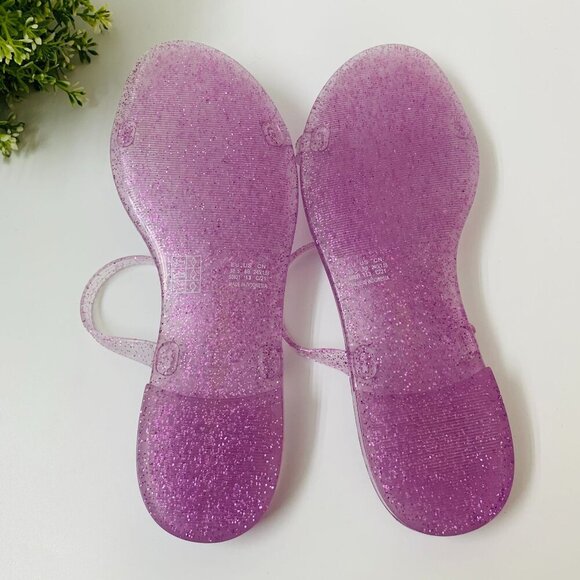 Stuart Weitzman WomensSawyer Slide Glittery Rubber Jelly Sandal 8B in India Pink - Picture 5 of 8